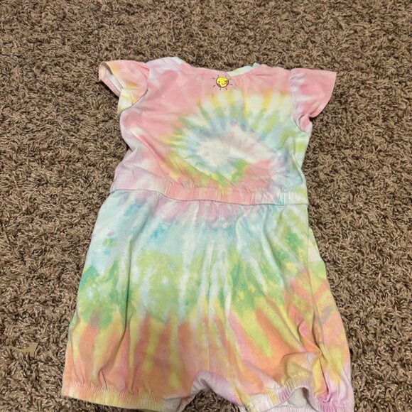 Disney Minnie Mouse Romper 24 Months Tie Dye Short Sleeve Rainbow Cat Castle - Picture 3 of 3